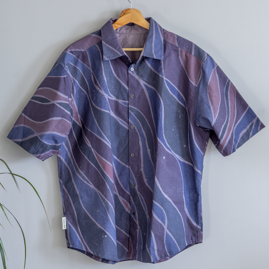 L size Batik button-down shirt