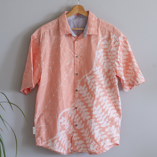 L size Batik button-down shirt