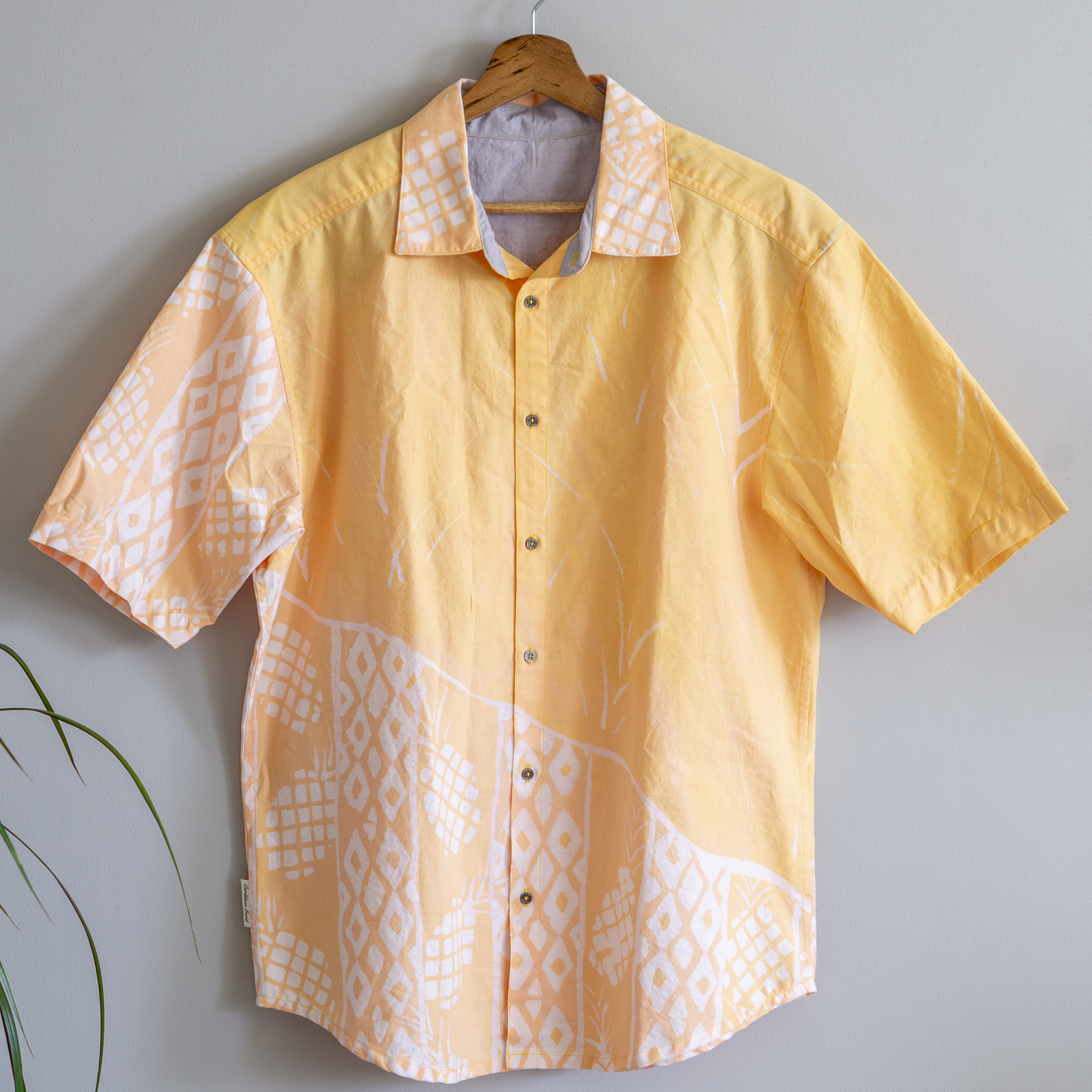 L size Batik button-down shirt