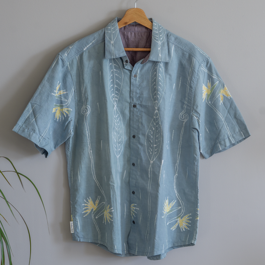 L size Batik button-down shirt