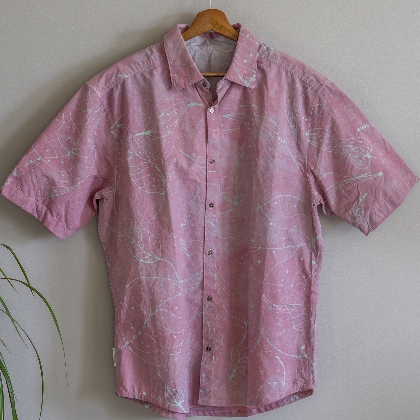 L size Batik button-down shirt