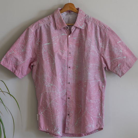 L size Batik button-down shirt