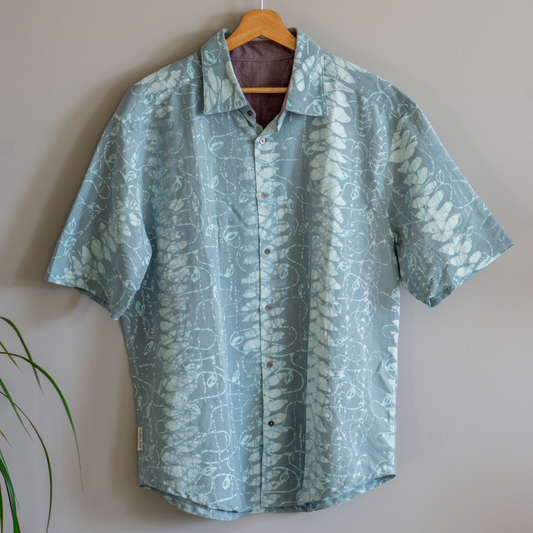 L size Batik button-down shirt