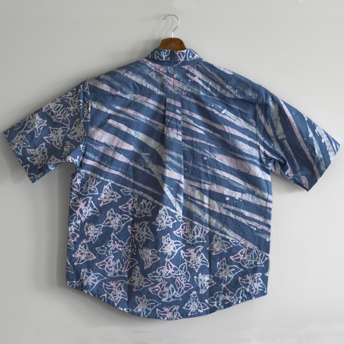 L size Batik button-down shirt