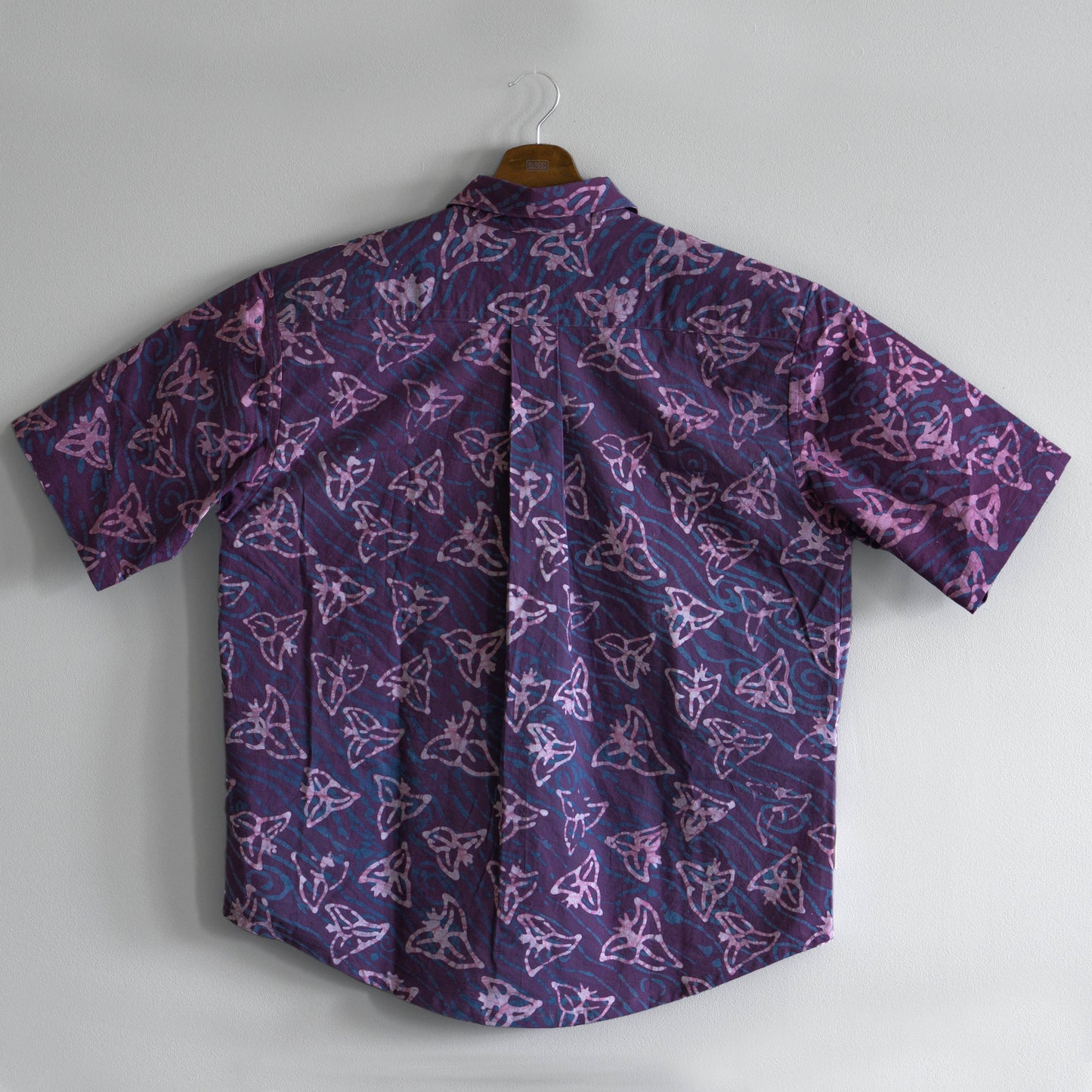 L size Batik button-down shirt