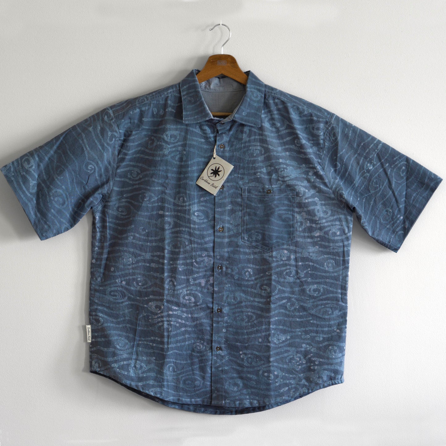 L size Batik button-down shirt